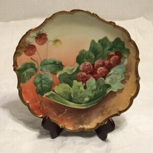 Gorgeous antique French Limoges hand painted porcelain plate signed Louise